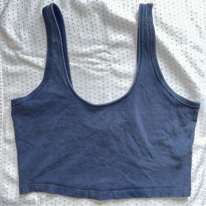 M | Free People Movement Rustic Crop Tank Top in blue, activewear, long tank top